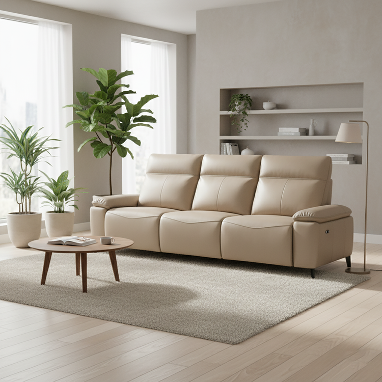 3 Seater Elec-Recliner Sofa in Italian Leather | Lucy