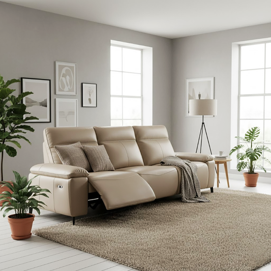3 Seater Elec-Recliner Sofa in Italian Leather | Lucy