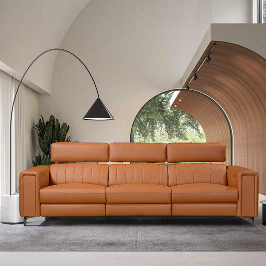 3.5 Seater Elec-Recliner Sofa in Italian Leather | Noah
