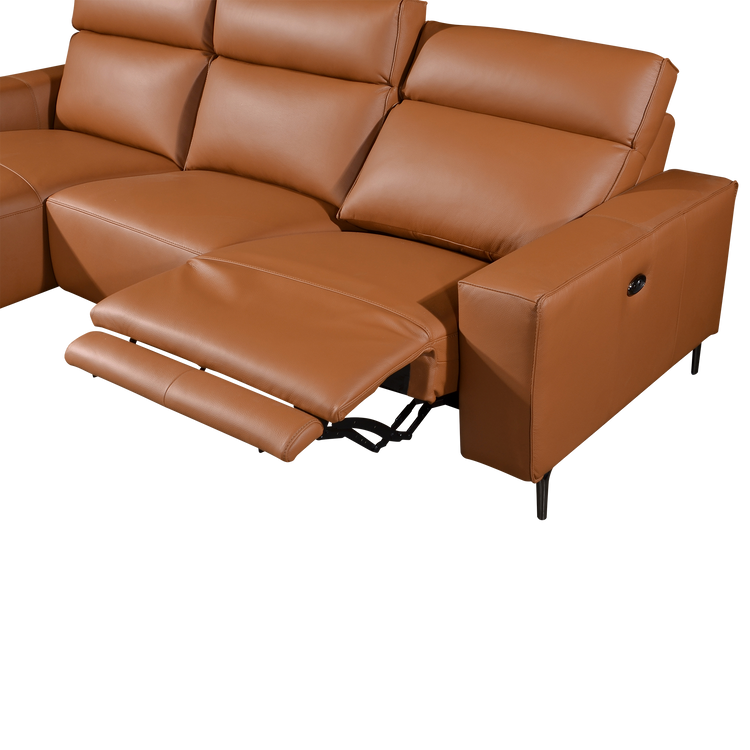 L-Shaped Sofa in Full Leather | Loreno