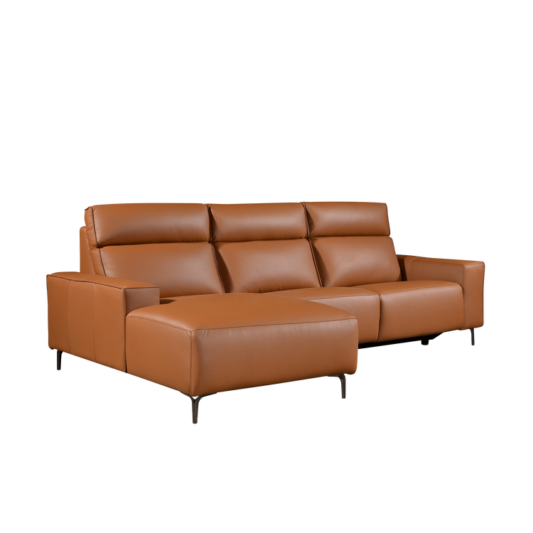 L-Shaped Sofa in Full Leather | Loreno