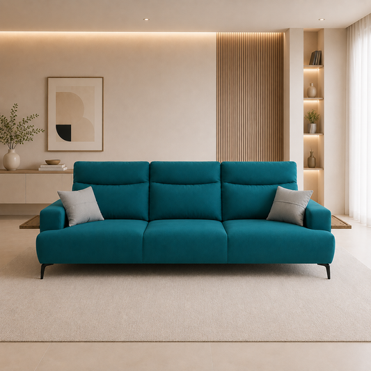ORZA 3.5 Seater Fabric Sofa W/ Push Back