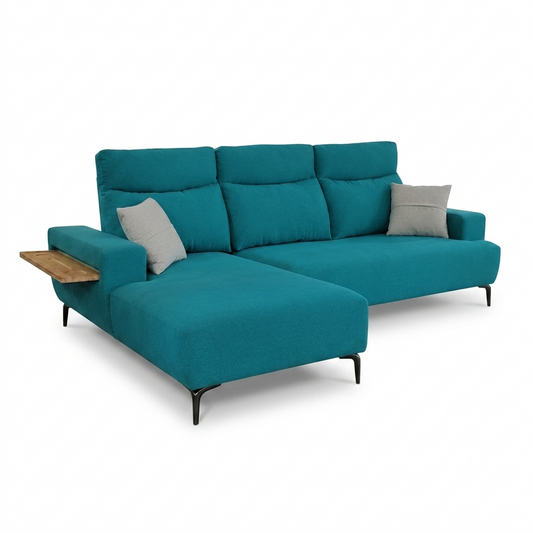ORZA L-Shaped Fabric Sofa W/ Push Back