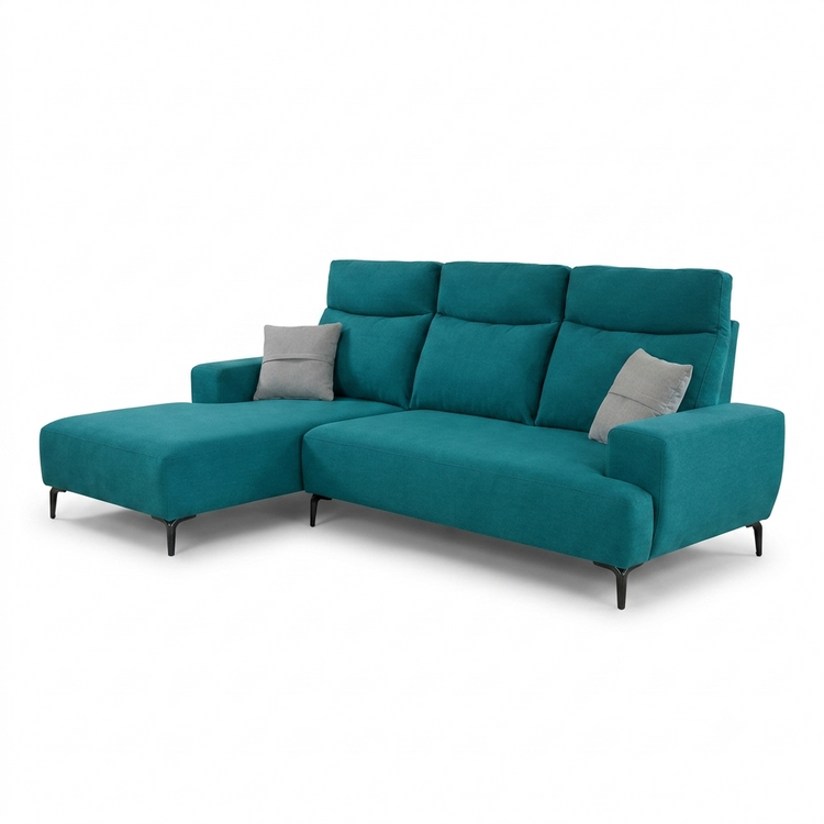 ORZA L-Shaped Fabric Sofa W/ Push Back
