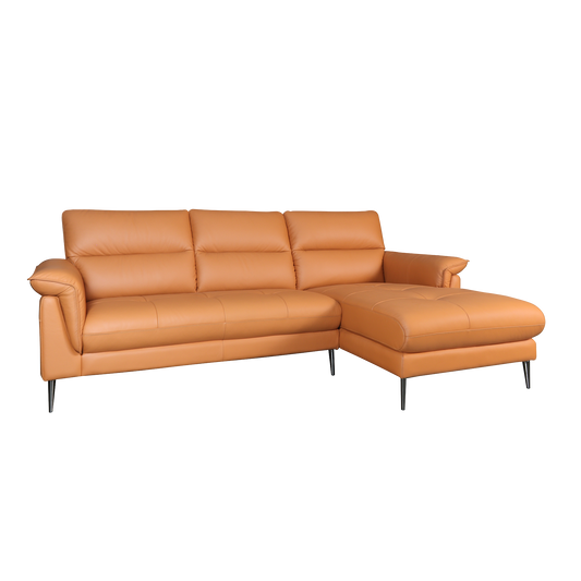 L-Shaped Sofa in Full Leather | Lucia