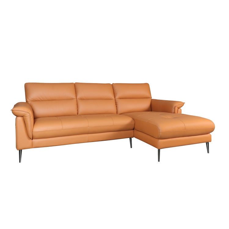 L-Shaped Sofa in Full Leather | Lucia