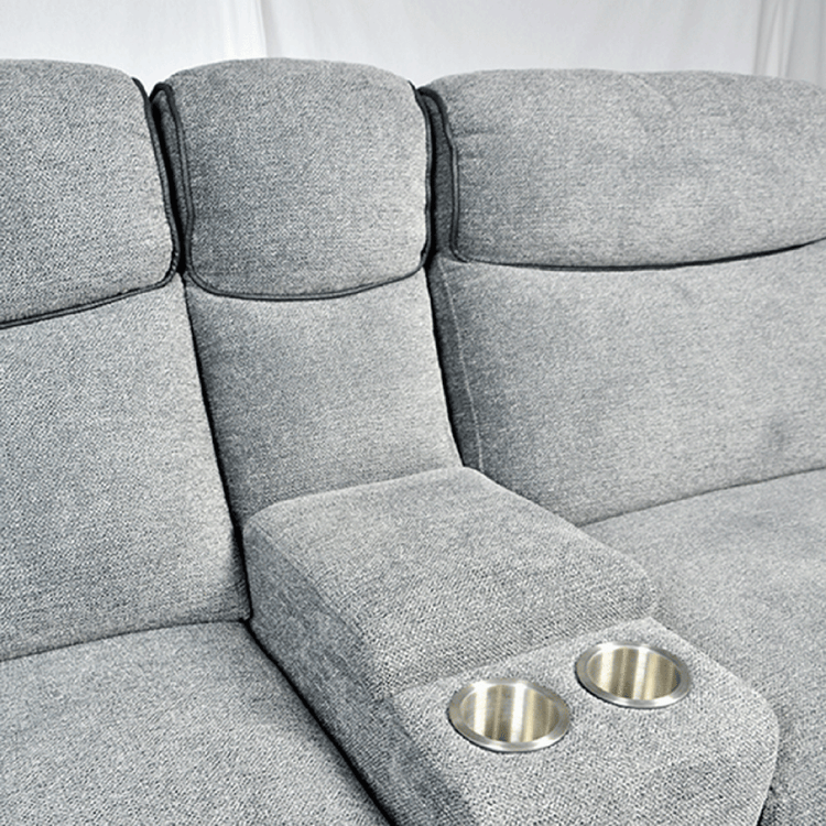4 Seater Electric Recliner Sofa With Console in Fabric | Duxton