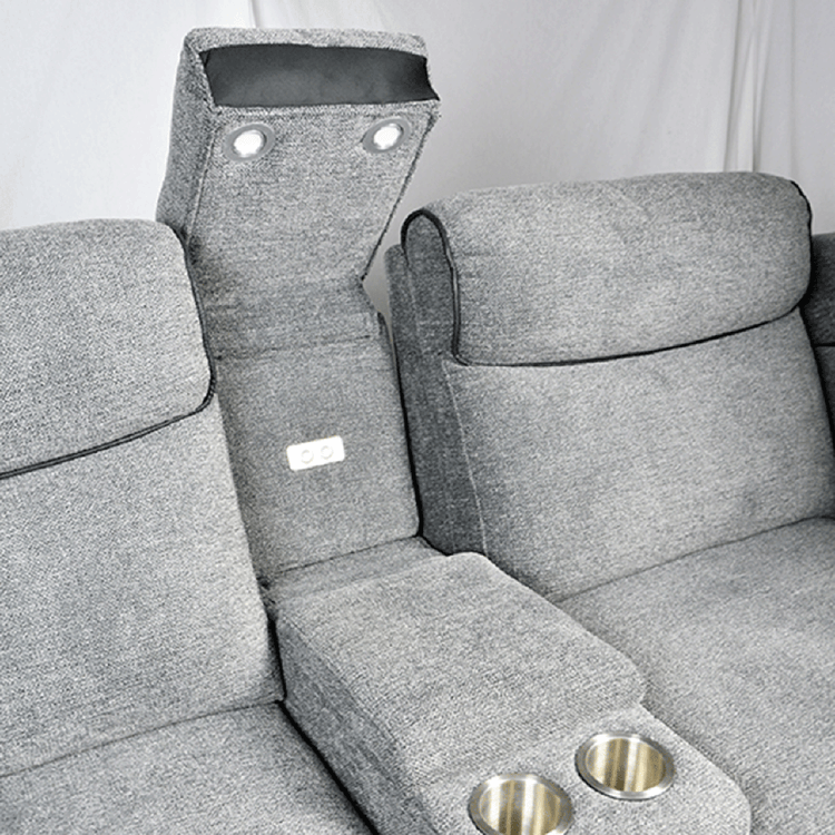 4 Seater Electric Recliner Sofa With Console in Fabric | Duxton