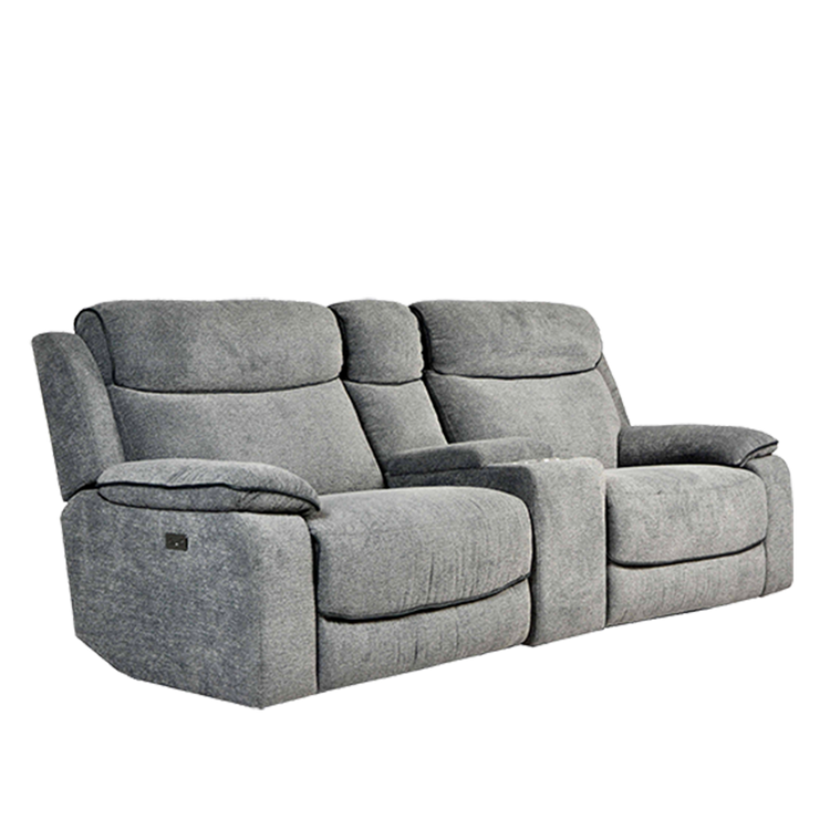 2 Seater Electric Recliner Sofa With Console in Fabric | Duxton