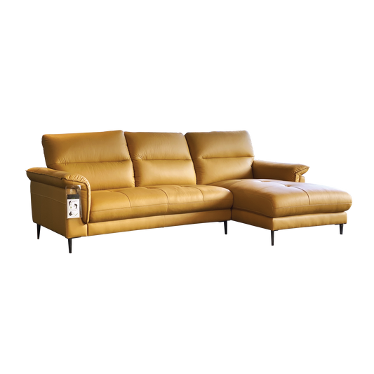 L-Shaped Sofa in Full Leather | Lucia