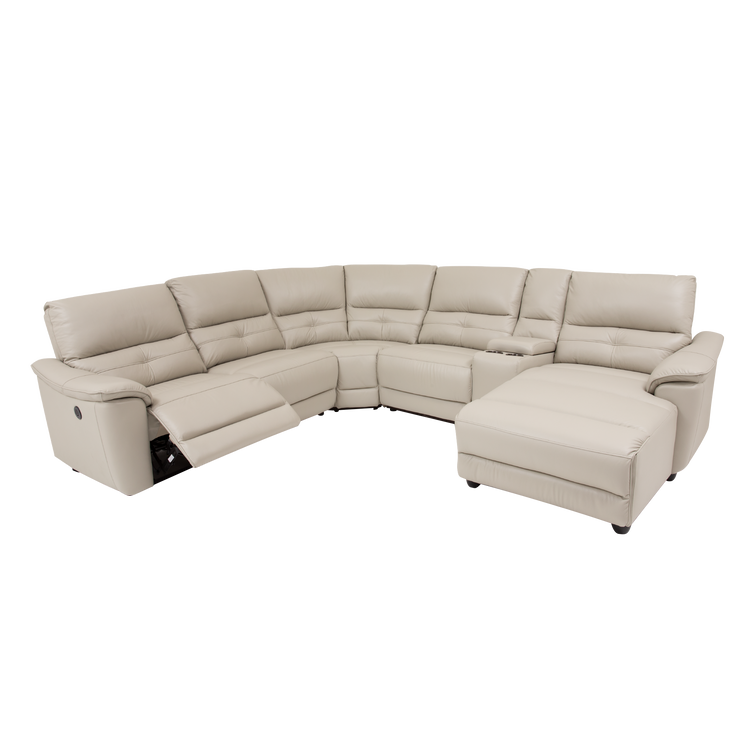 Corner Sofa with 2 Elce-Recliner Sofa in Half Leather | Melis