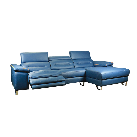L-Shaped Elec-Recliner Sofa in Leather | Rubens