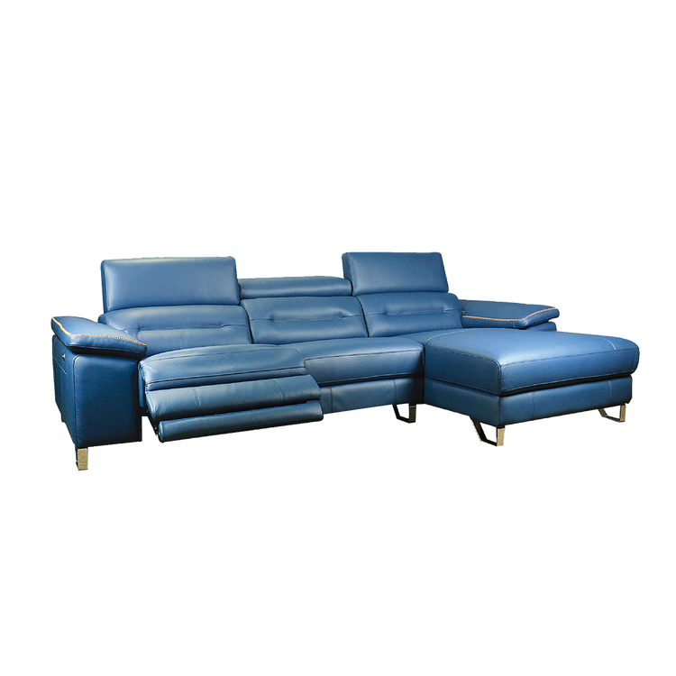 L-Shaped Elec-Recliner Sofa in Leather | Rubens