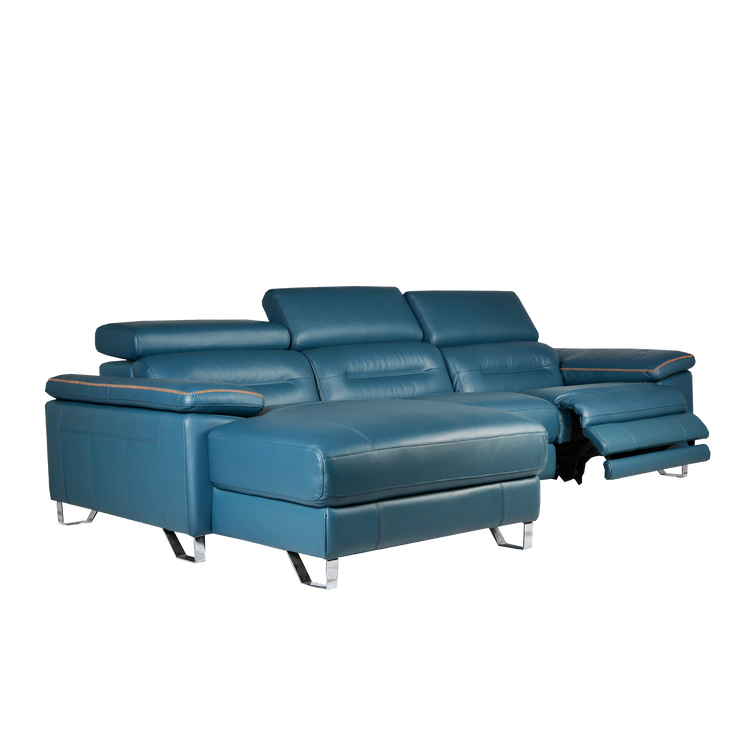 L-Shaped Elec-Recliner Sofa in Leather | Rubens