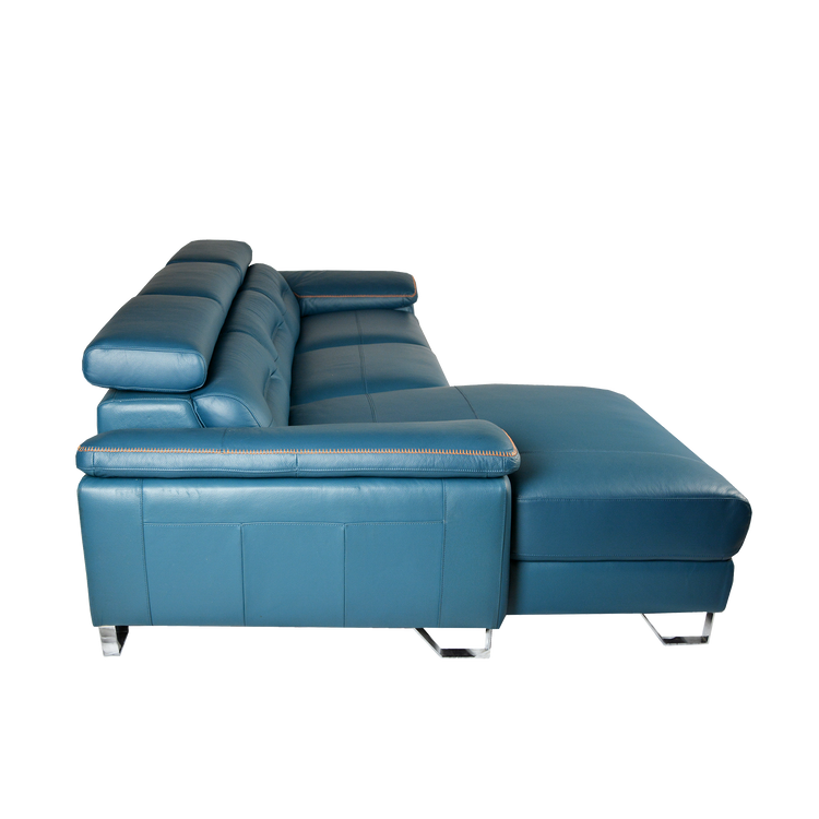 L-Shaped Elec-Recliner Sofa in Leather | Rubens