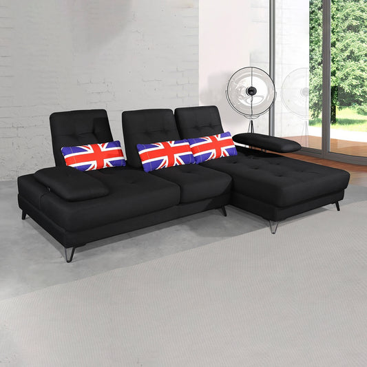 L-Shaped Sofa in Fabric | Sofia