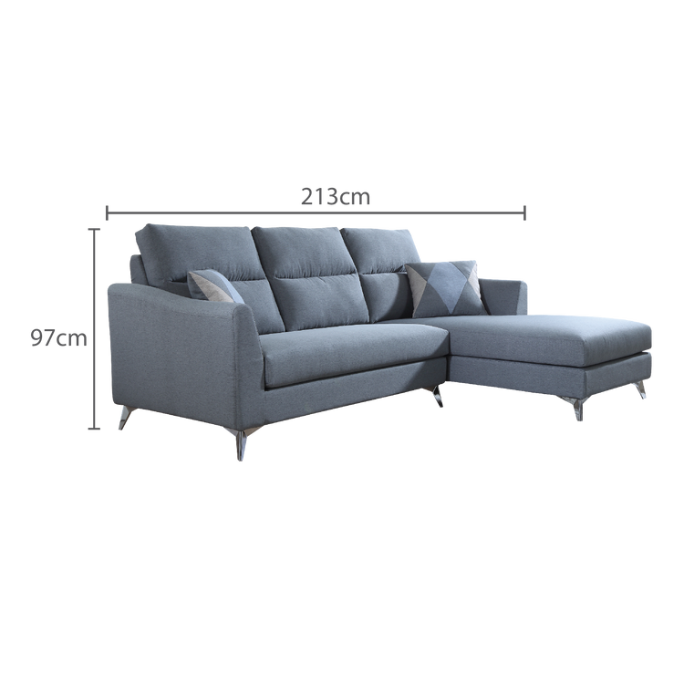 L-Shaped Sofa in Fabric | Tina