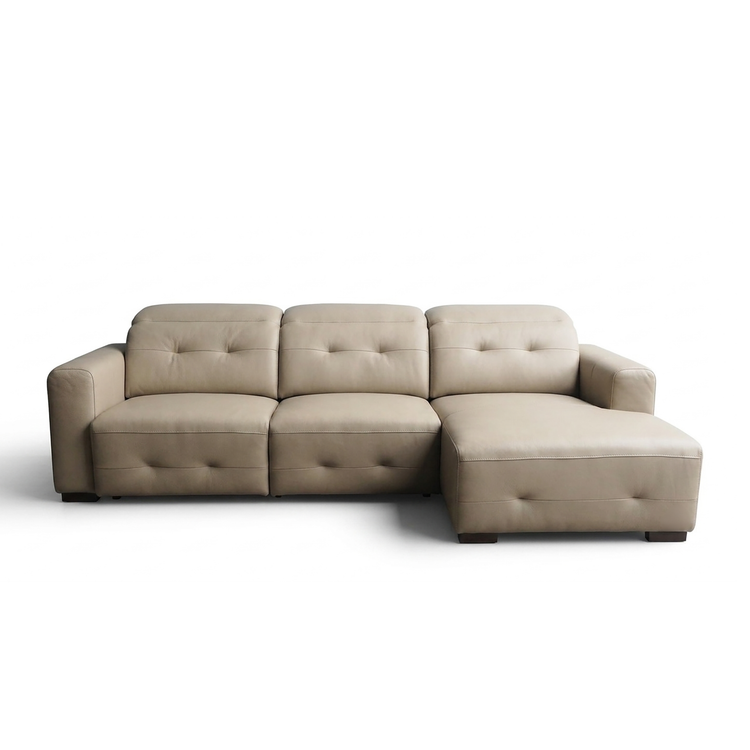 Aldo L-Shaped Elec. Slider Sofa in Leather