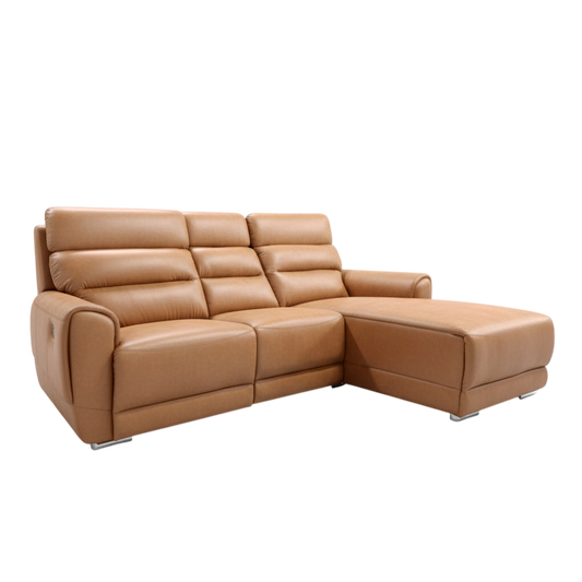 L-Shaped Recliner Sofa in Full Leather | Donatello