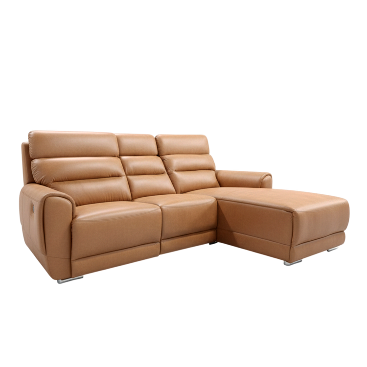 L-Shaped Recliner Sofa in Full Leather | Donatello