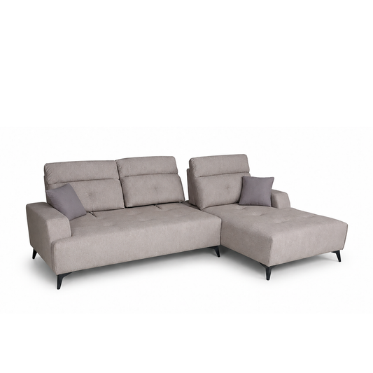 EMIL L-Shaped Fabric Sofa W/ Push Back
