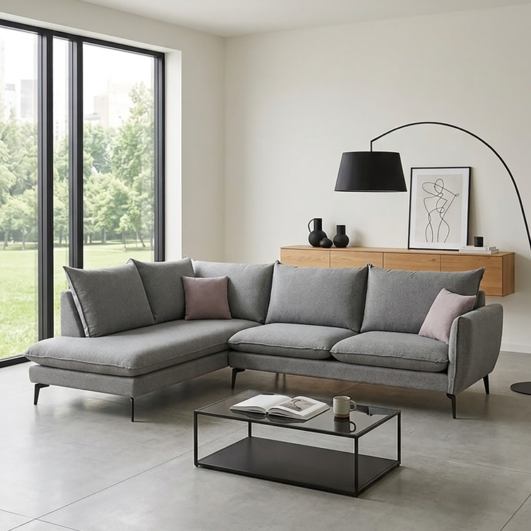 EUGENIA L-Shaped Fabric Sofa