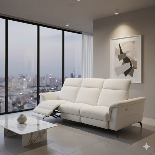 3 Seater Elec-Recliner Sofa in Fabric | Jackie