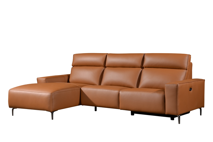 LORENO L-Shaped Incliner Sofa in Leather