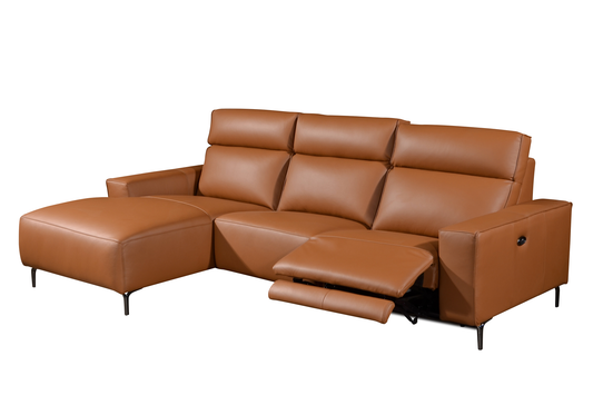 LORENO L-Shaped Incliner Sofa in Leather