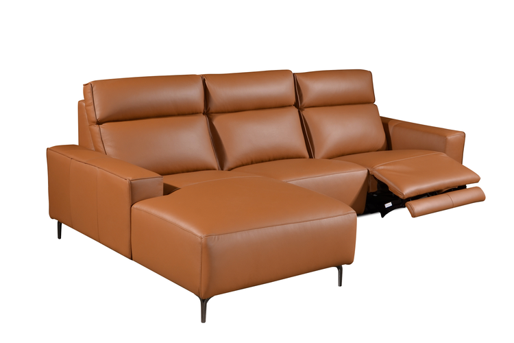 LORENO L-Shaped Incliner Sofa in Leather