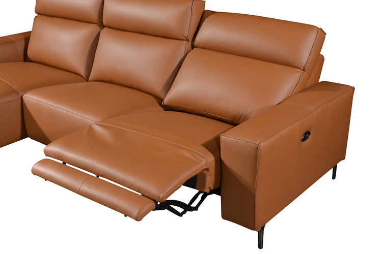 LORENO L-Shaped Incliner Sofa in Leather