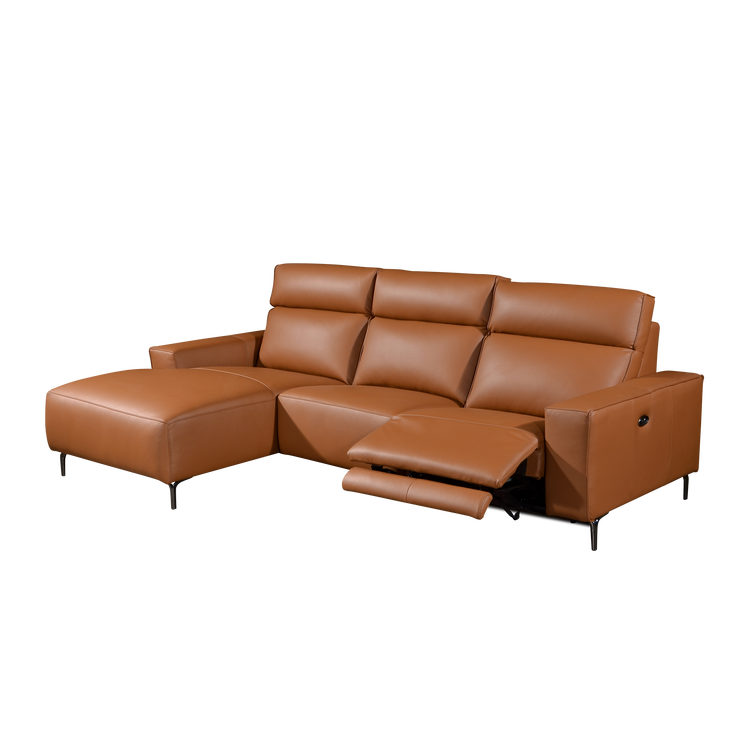 L-Shaped Sofa in Full Leather | Loreno