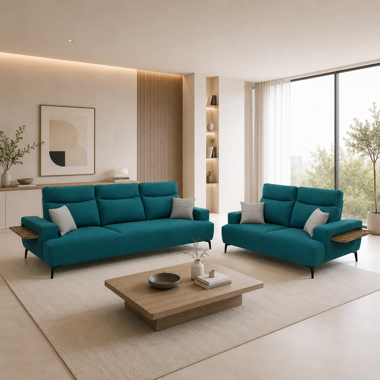 ORZA 2.5 Seater Fabric Sofa W/ Push Back