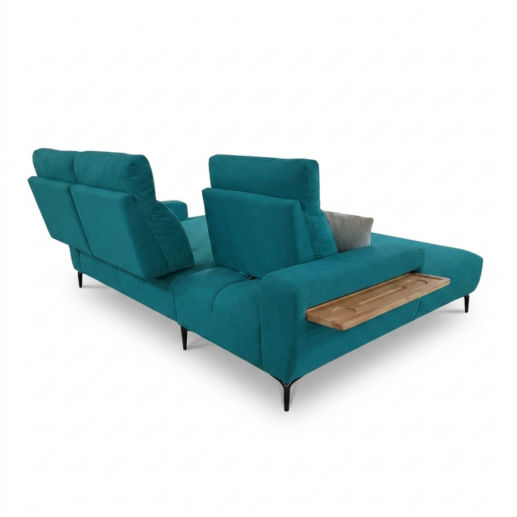 ORZA L-Shaped Fabric Sofa W/ Push Back