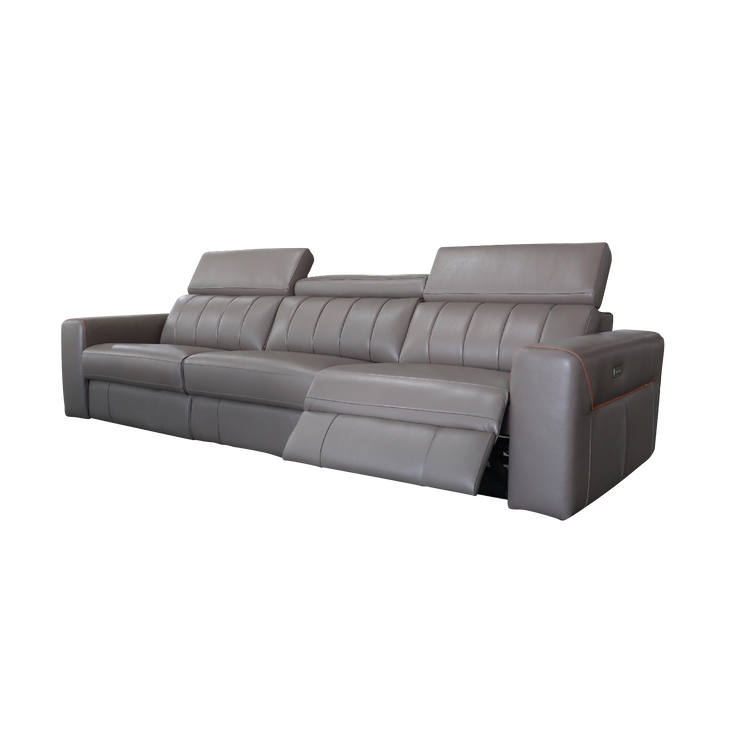 Corner with 1 Electric Recliner Sofa in Leather | Serano