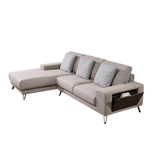 L-Shaped Sofa with Compartment in Fabric | Belmond