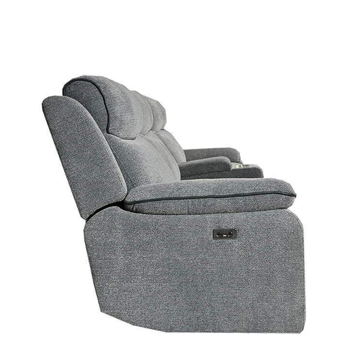 4 Seater Electric Recliner Sofa With Console in Fabric | Duxton