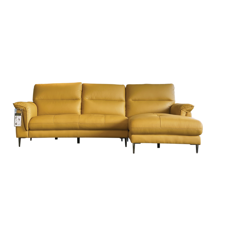 L-Shaped Sofa in Full Leather | Lucia