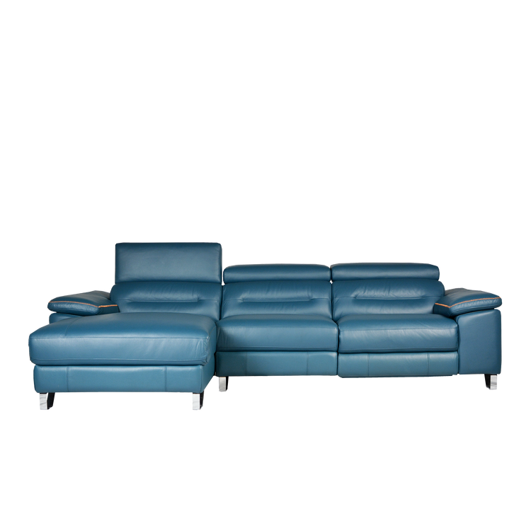 L-Shaped Elec-Recliner Sofa in Leather | Rubens