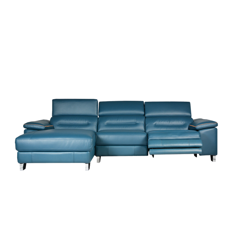 L-Shaped Elec-Recliner Sofa in Leather | Rubens