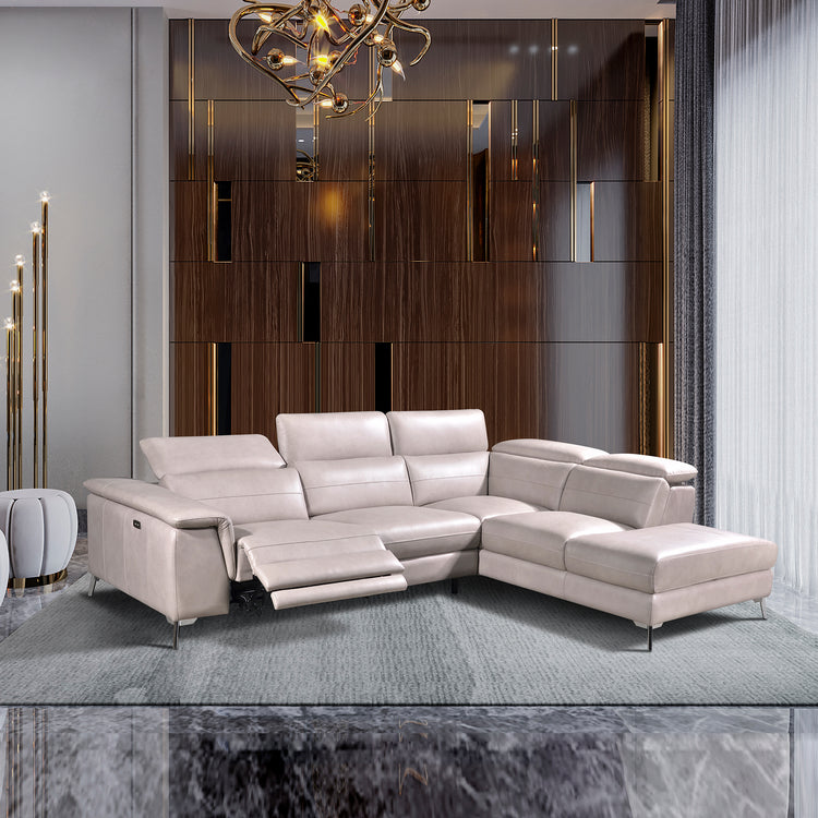 Corner Electric Recliner Sofa in Full Leather | Vogue II